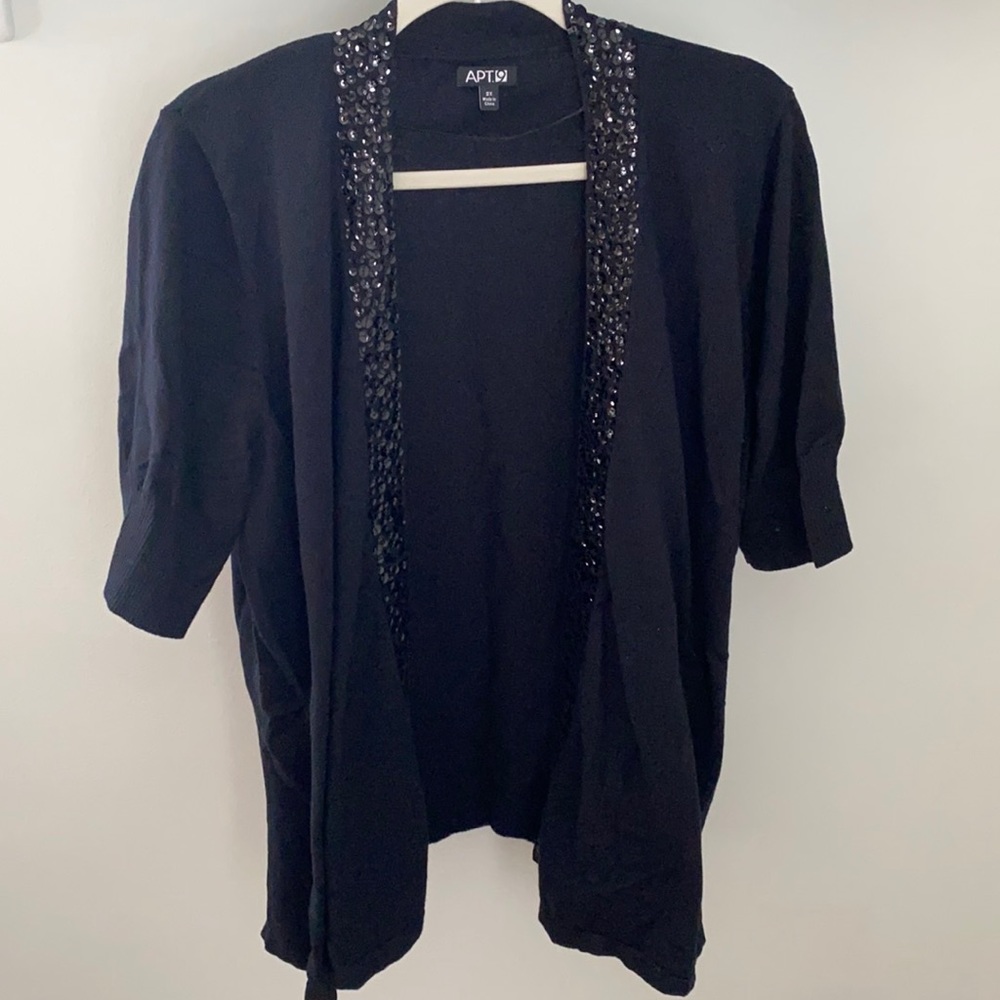 Black Sequin Cardigan